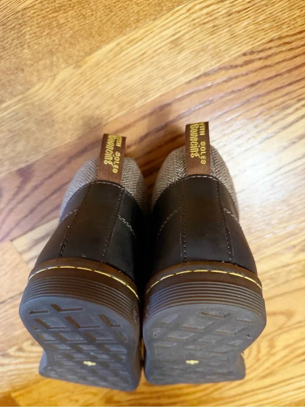 Dr. Doc Martens Maelly Boots Size 7 US Padded Ankle Brown Herringbone Airwair